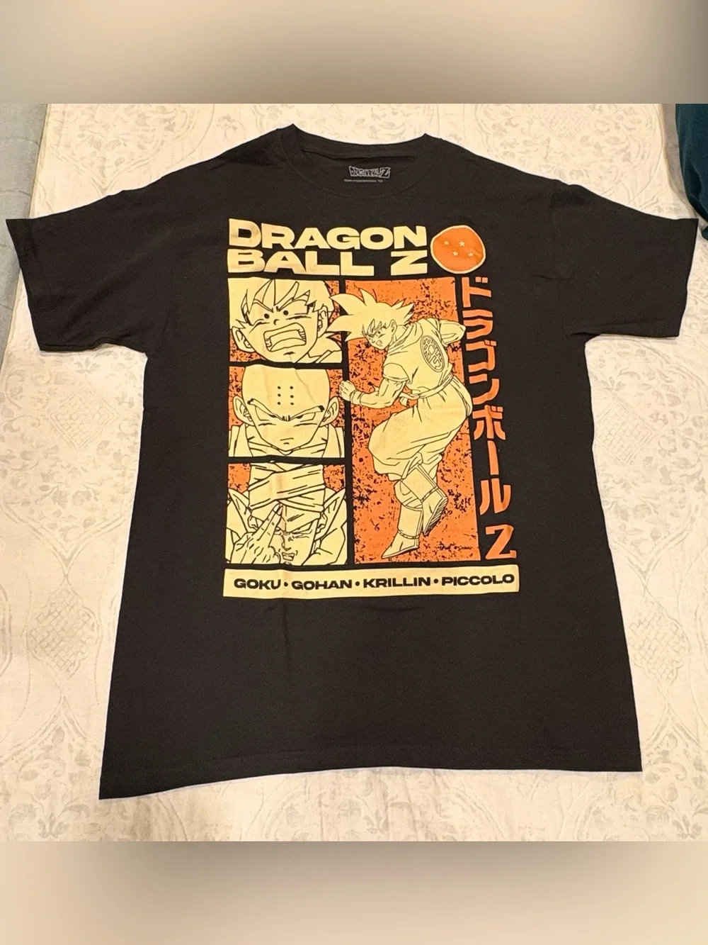 Dragon Ball Z Black Graphic Tee - Goku, Gohan, Krillin & Piccolo